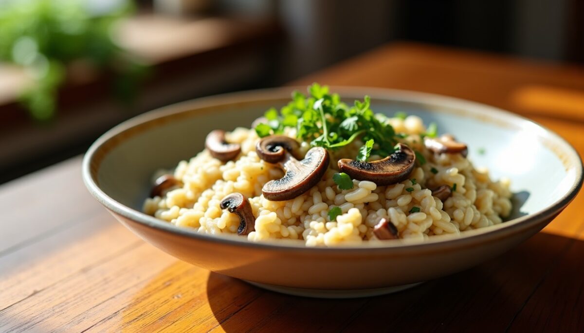 Risotto onctueux aux champignons : la recette simple et délicieuse Risotto onctueux aux champignons : la recette simple et délicieuse