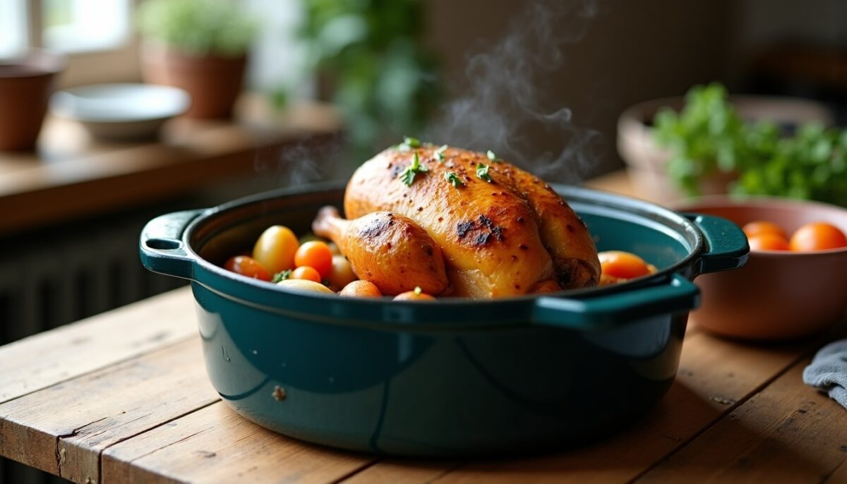Pintade fondante en cocotte : une recette simple et savoureuse Pintade fondante en cocotte : une recette simple et savoureuse
